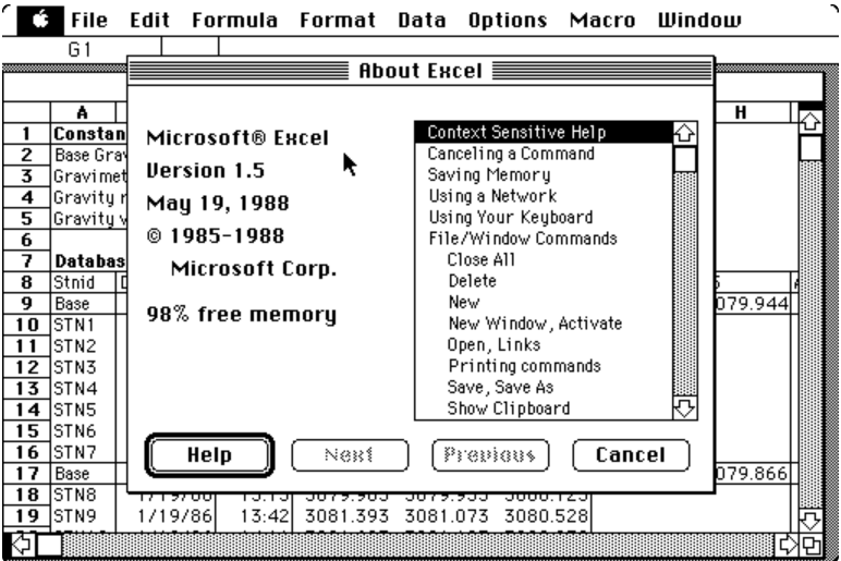 Excel 1.0